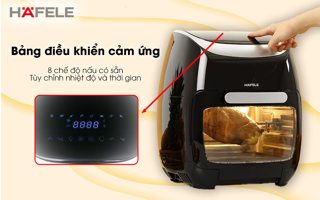 Nồi chiên không dầu HAFELE HS-AF1102B bảng điều khiển cảm ứng
