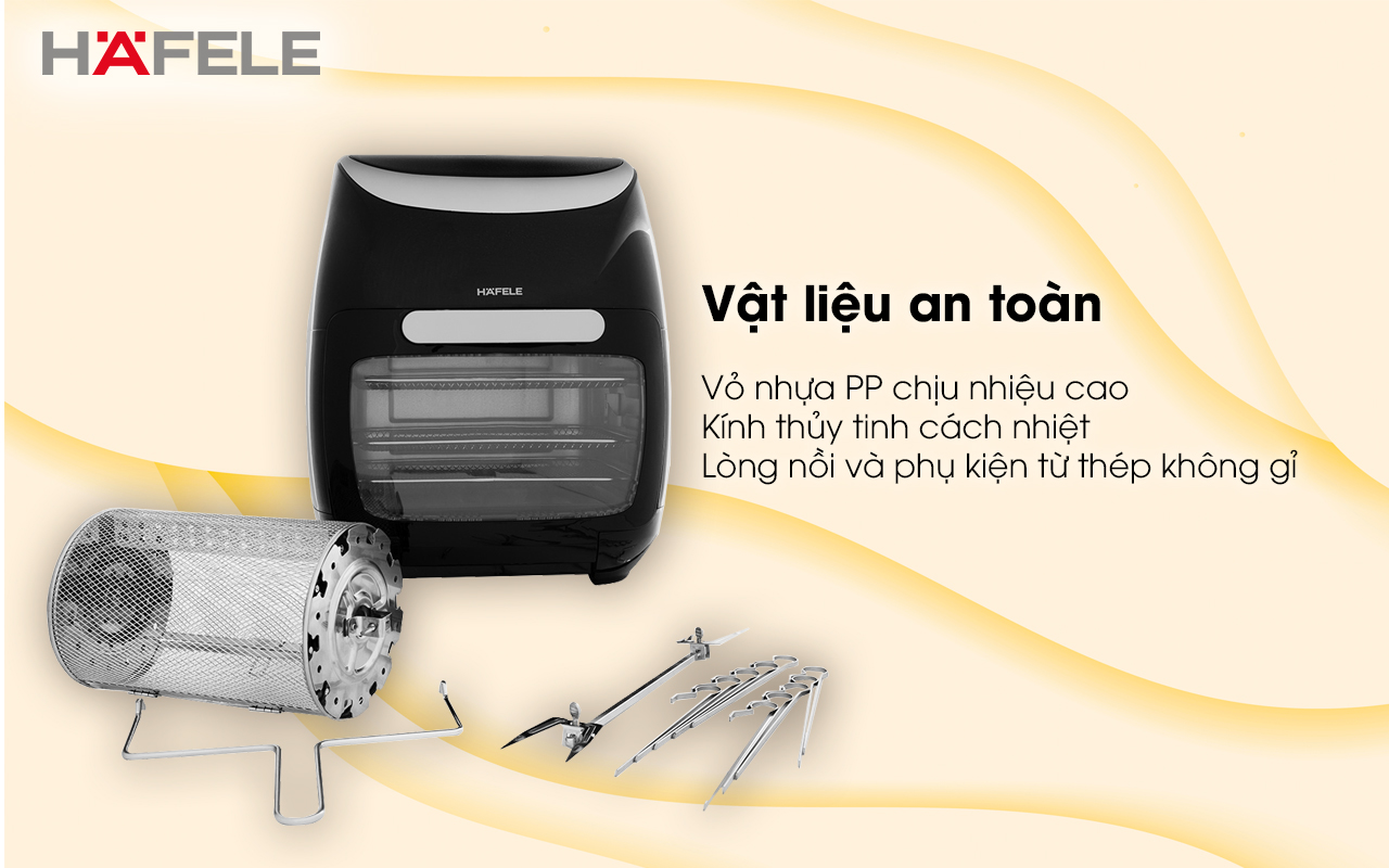 Nồi chiên không dầu HAFELE HS-AF1102B vật liệu an toàn