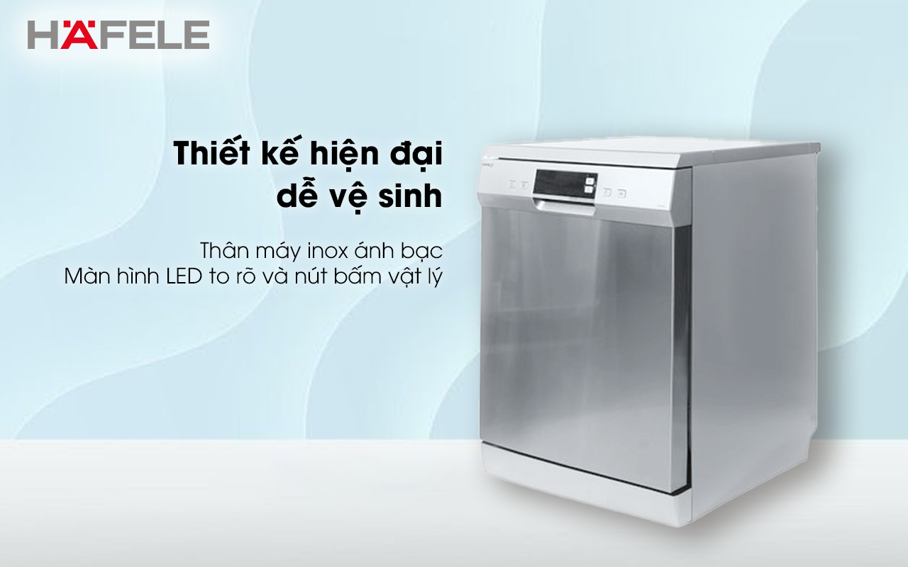 Máy rửa chén độc lập HAFELE HDW-F60E thiết kế hiện đại dễ vệ sinh