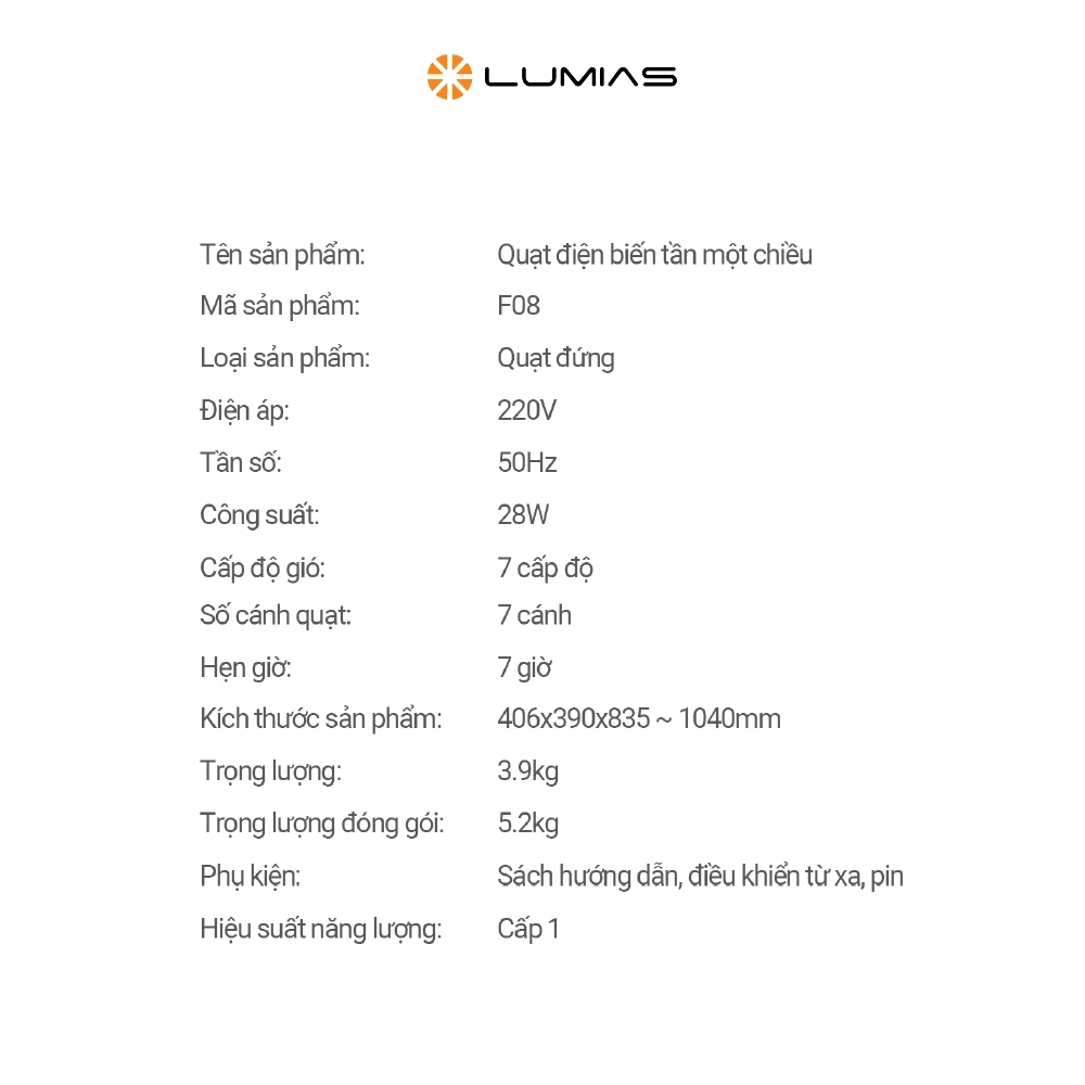 Quạt điện Lumias F08