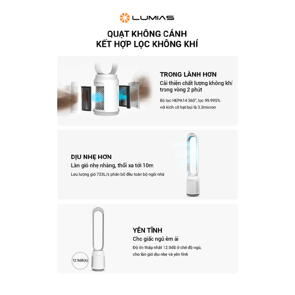 Quạt không cánh Lumias T08 Pro