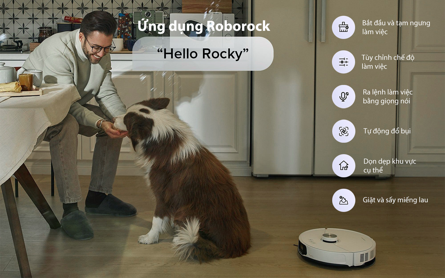Robot hút bụi lau nhà Roborock S8 MaxV Ultra Auto ứng dụng Roborock