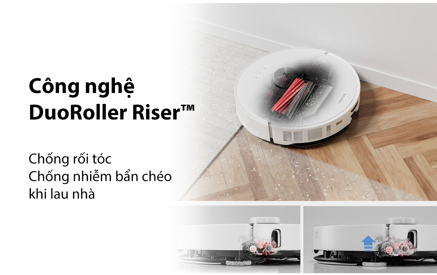 Robot hút bụi lau nhà Roborock S8 MaxV Ultra Auto Duoroller riser