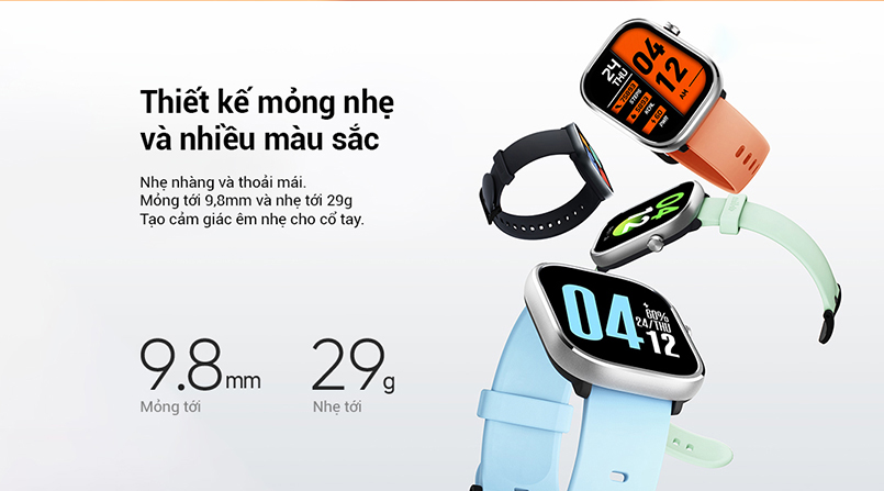 Đồng hồ thông minh Mibro C4 thiết kế mỏng nhẹ