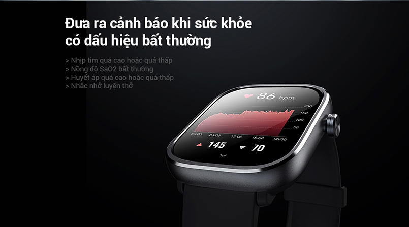 Đồng hồ thông minh Mibro C4 cảnh báo sức khỏe