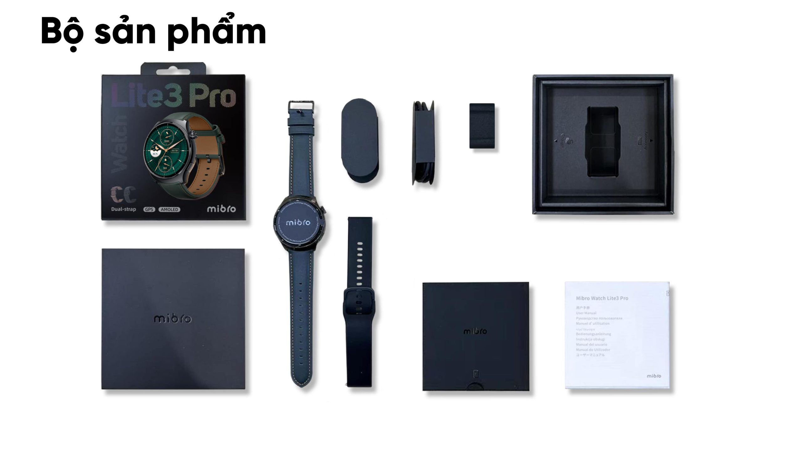 Đồng hồ thông minh Mibro Lite 3 Pro bộ sản phẩm