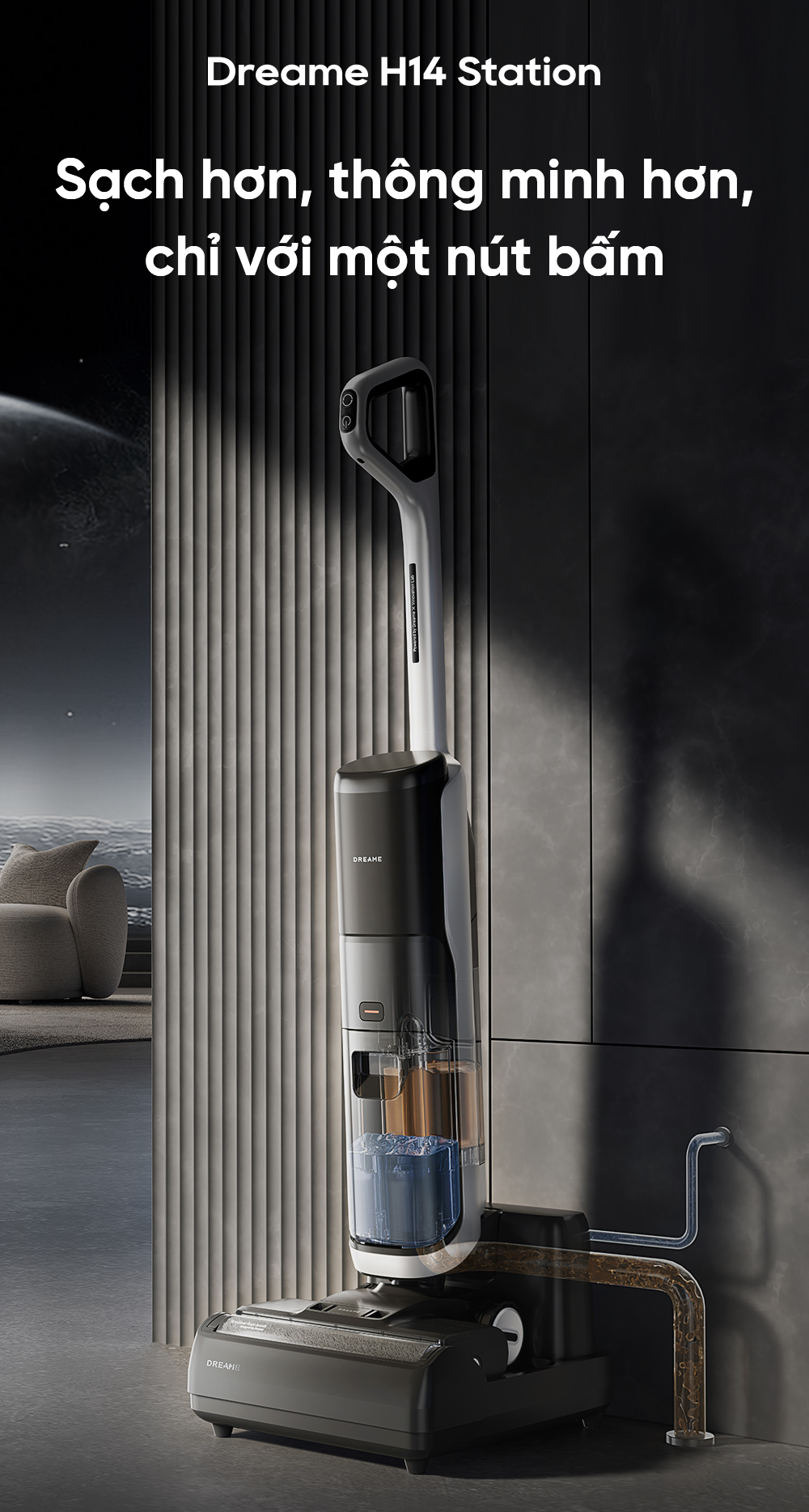 Máy hút bụi lau nhà không nhà Dreame H14 Station