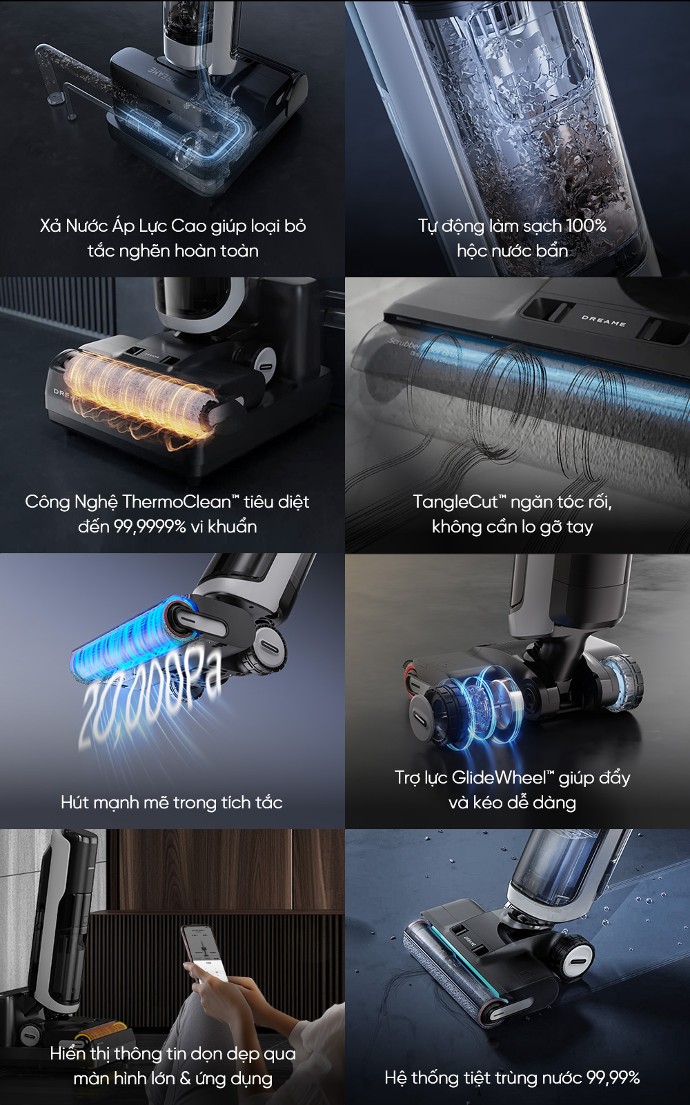Máy hút bụi lau nhà không dây - Dreame H14 Station 2025 – Cấp xả nước tự động – Chính hãng Máy hút bụi lau nhà không nhà Dreame H14 Station