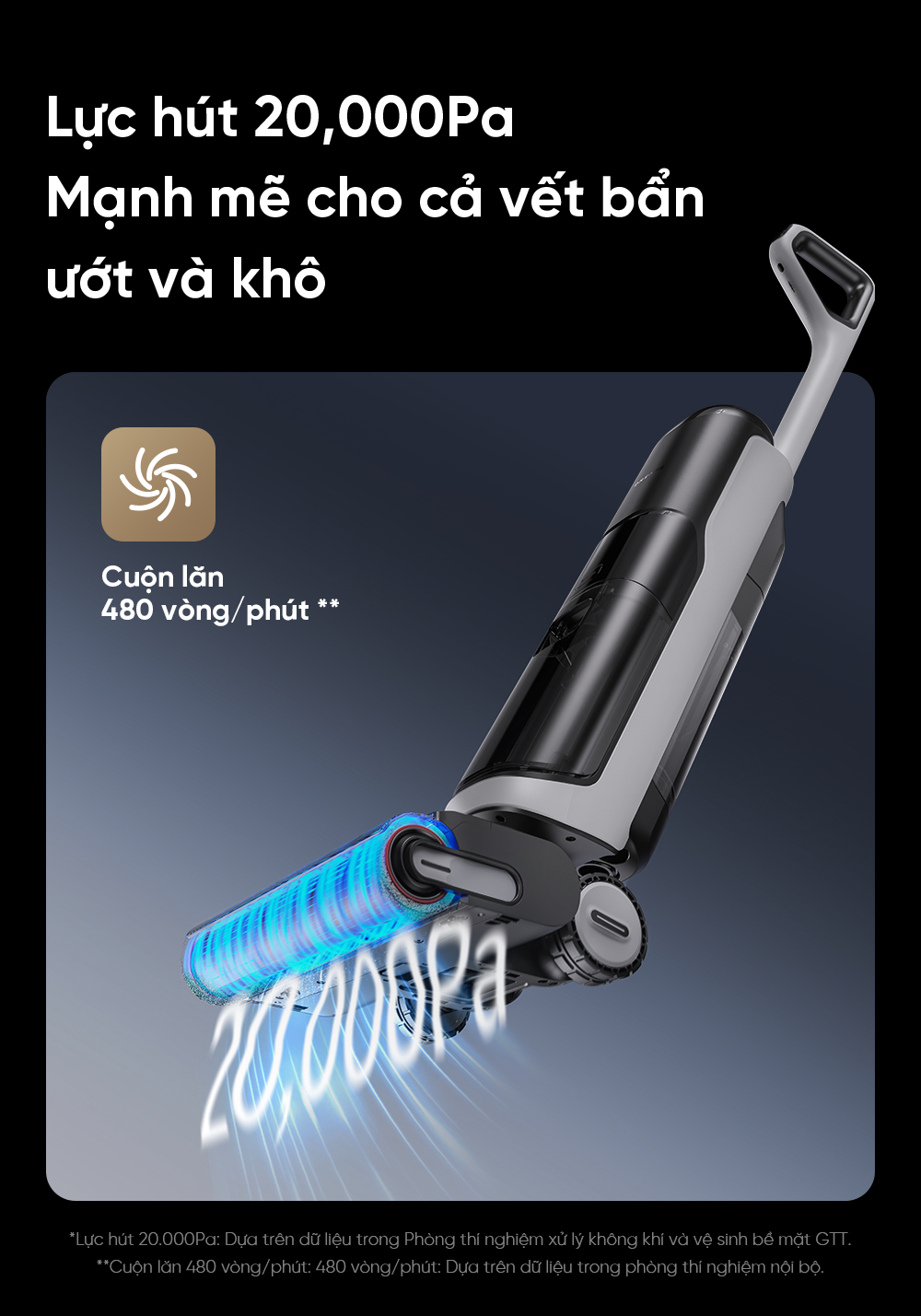 Máy hút bụi lau nhà không dây - Dreame H14 Station 2025 – Cấp xả nước tự động – Chính hãng Máy hút bụi lau nhà không nhà Dreame H14 Station lực hút 20.000 Pa