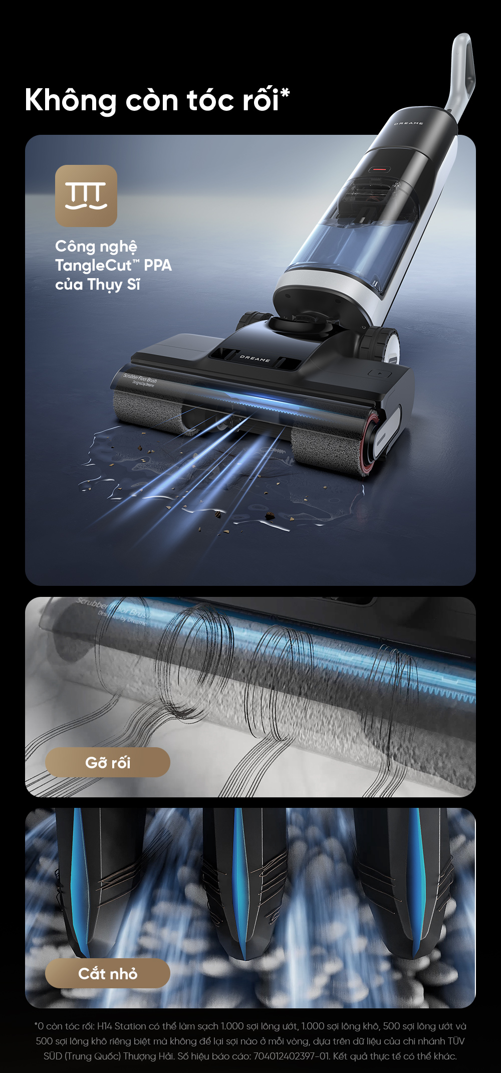 Máy hút bụi lau nhà không dây - Dreame H14 Station 2025 – Cấp xả nước tự động – Chính hãng Máy hút bụi lau nhà không nhà Dreame H14 Station tanglecut