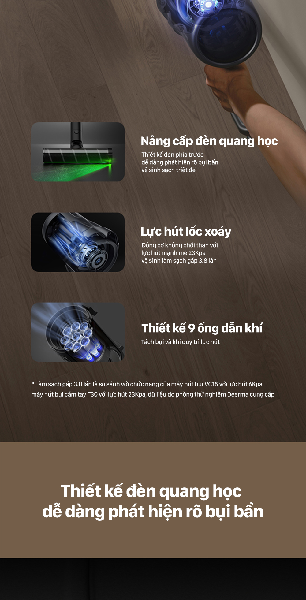 Máy hút bụi cầm tay không dây Deerma T30W - Chính hãng