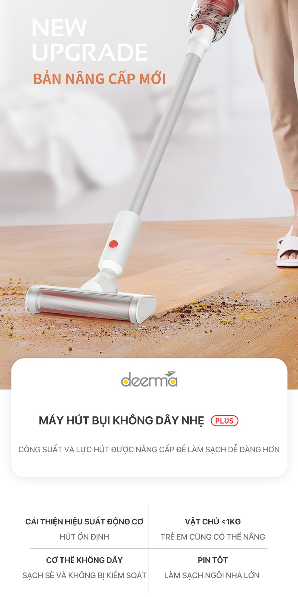 Máy hút bụi cầm tay không dây Deerma VC20Plus - Chính hãng