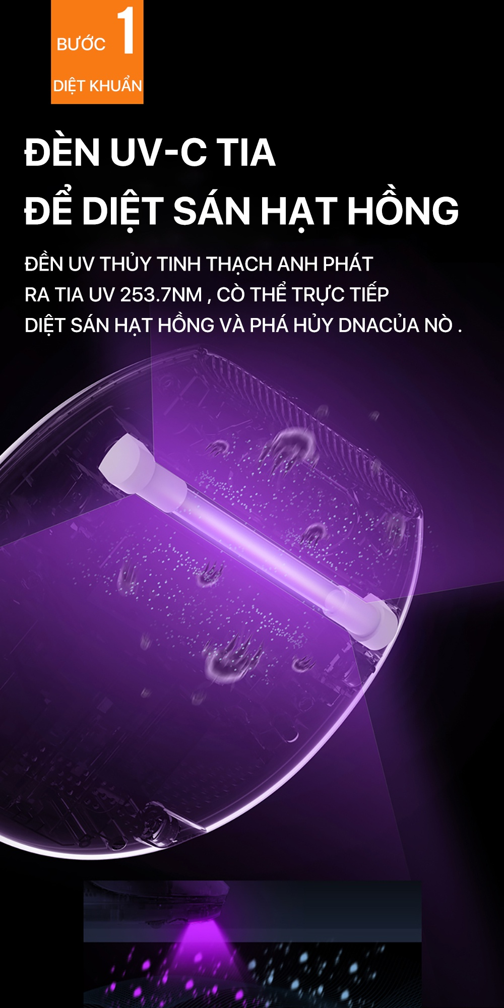 Máy hút bụi đệm giường Deerma CM818 - Chính hãng