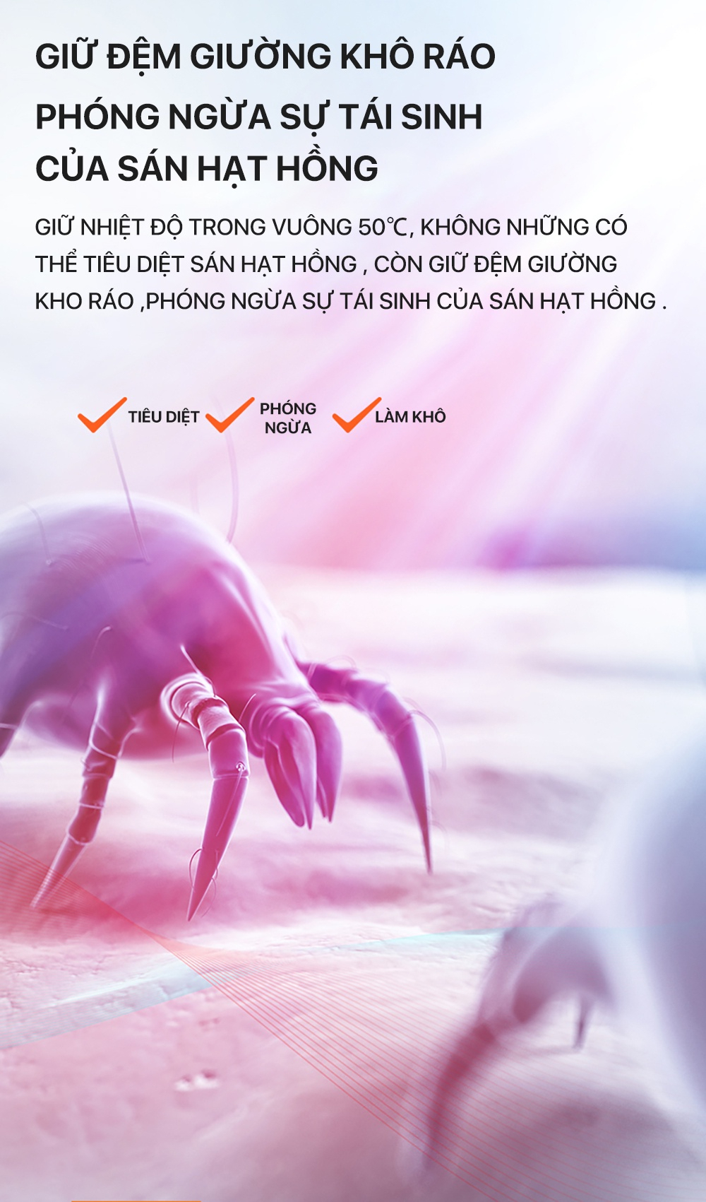 Máy hút bụi đệm giường Deerma CM818 - Chính hãng