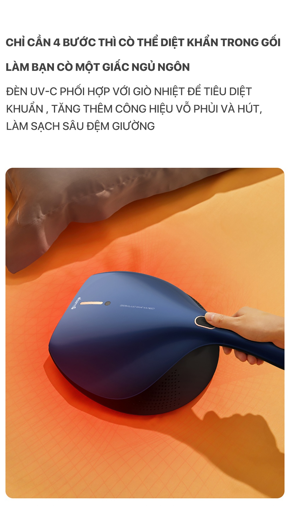 Máy hút bụi đệm giường Deerma CM818 - Chính hãng