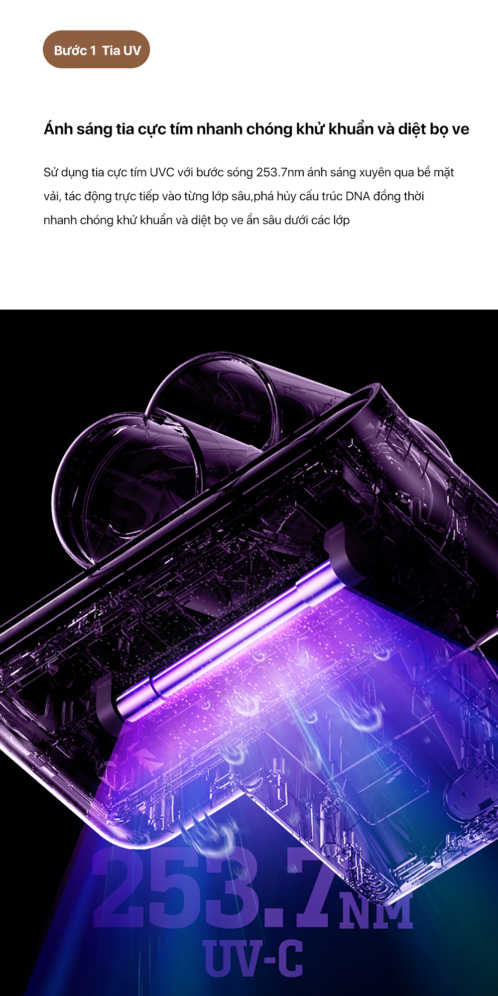 Máy hút bụi đệm giường Deerma CM980 - Chính hãng