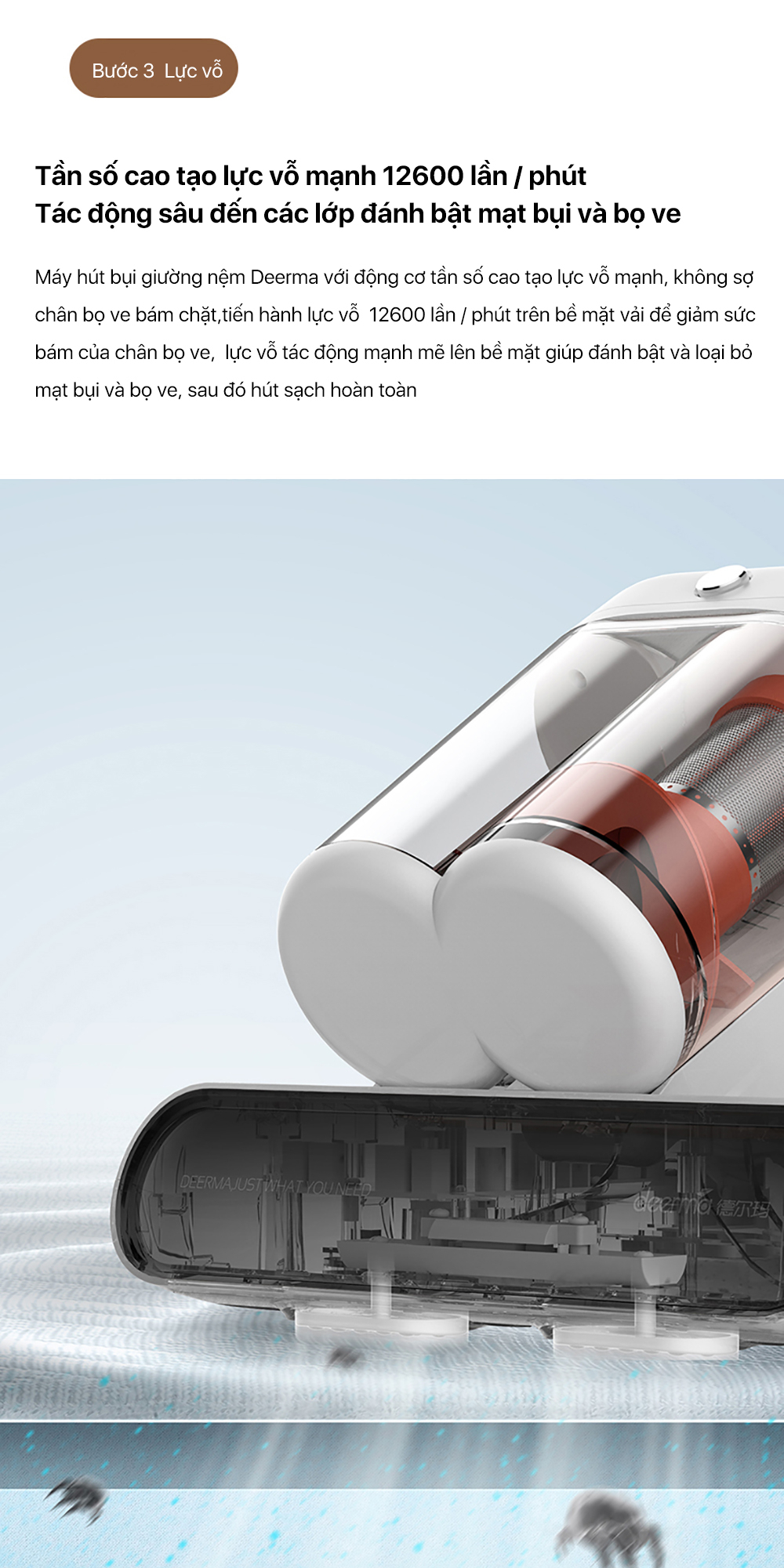Máy hút bụi đệm giường Deerma CM980 - Chính hãng