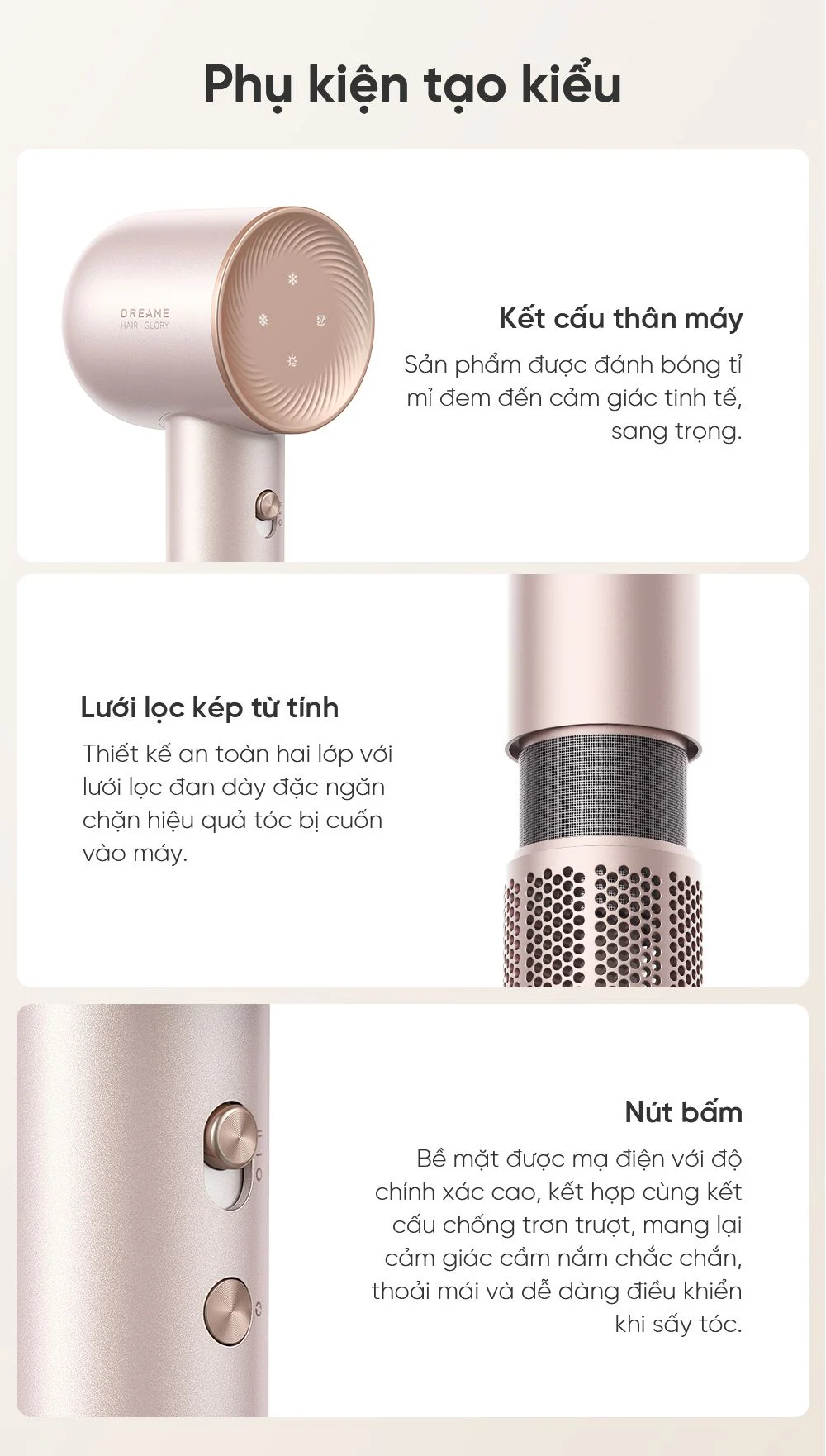 Máy sấy tóc Dreame Hair Glory Pro - Chính hãng Máy sấy tóc Dreame Hair Glory Pro - Chính hãng