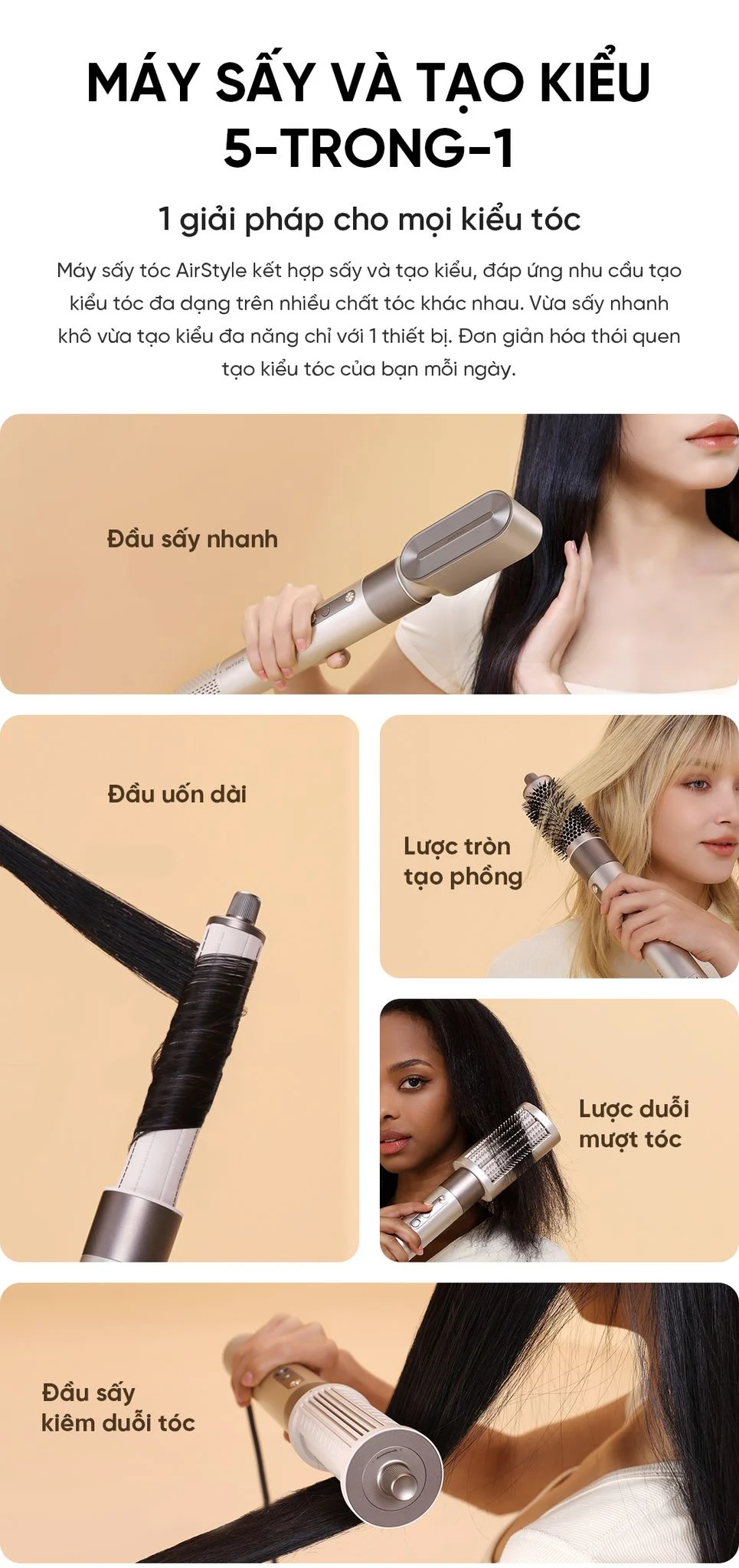 Máy sấy và tạo kiểu 5 trong 1 Dreame Airstyle - Chính hãng