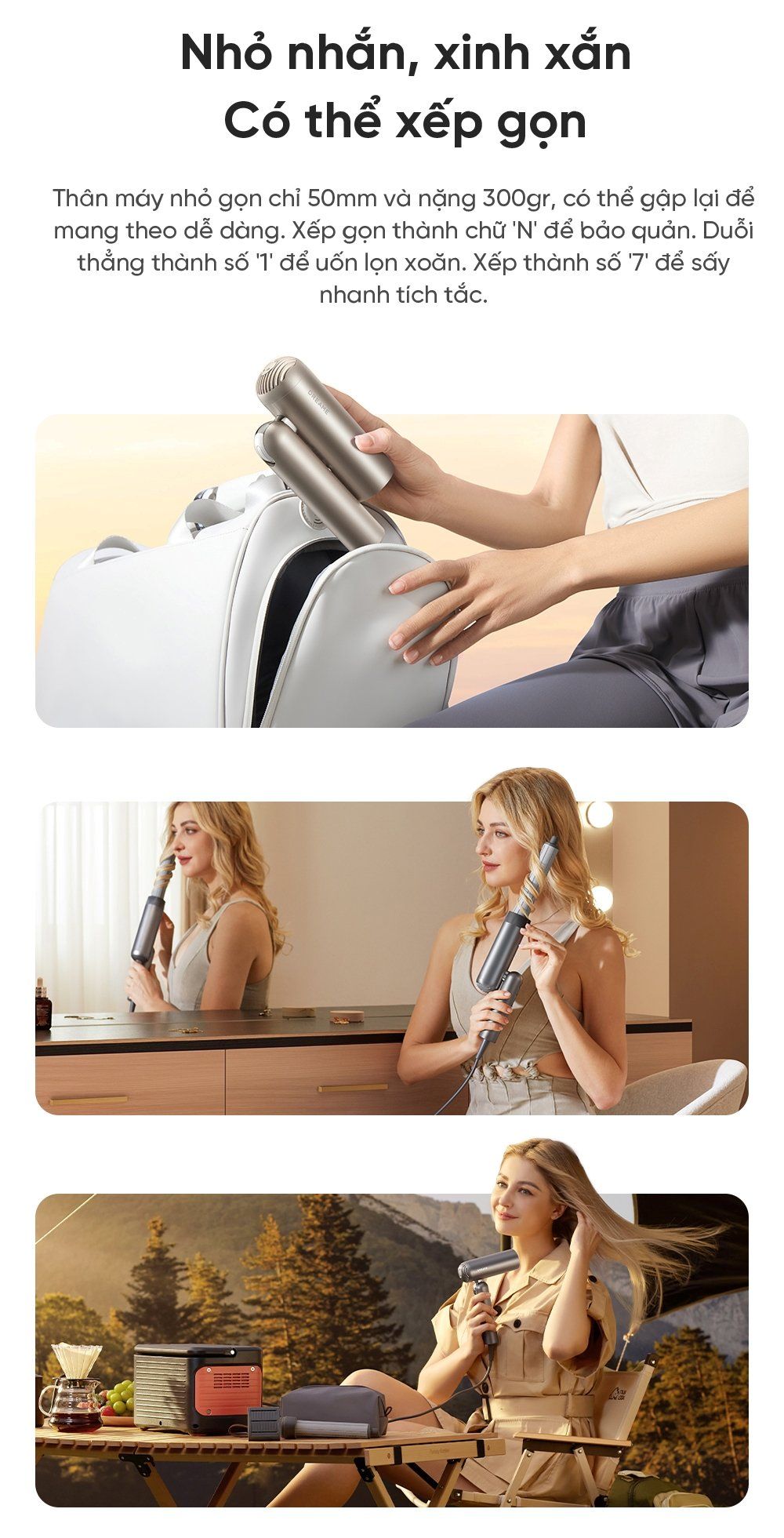 Máy sấy và tạo kiểu gấp gọn Dreame Pocket - Chính hãng