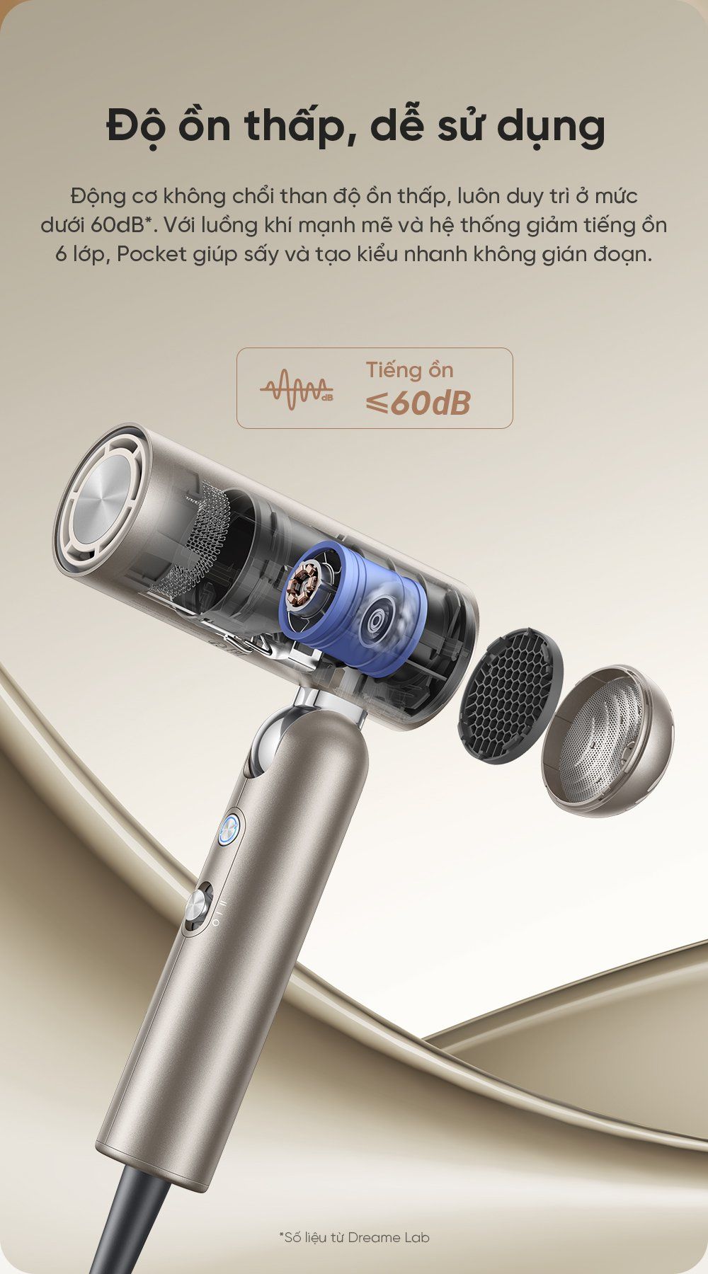 Máy sấy và tạo kiểu gấp gọn Dreame Pocket - Chính hãng