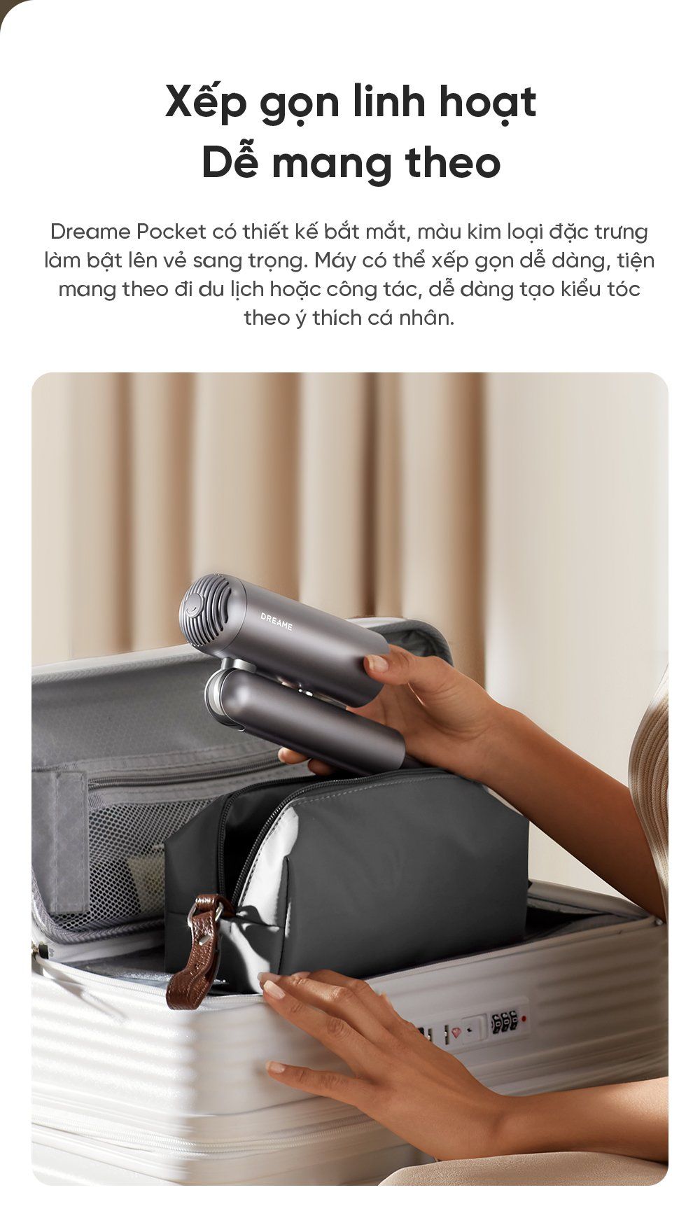 Máy sấy và tạo kiểu gấp gọn Dreame Pocket - Chính hãng