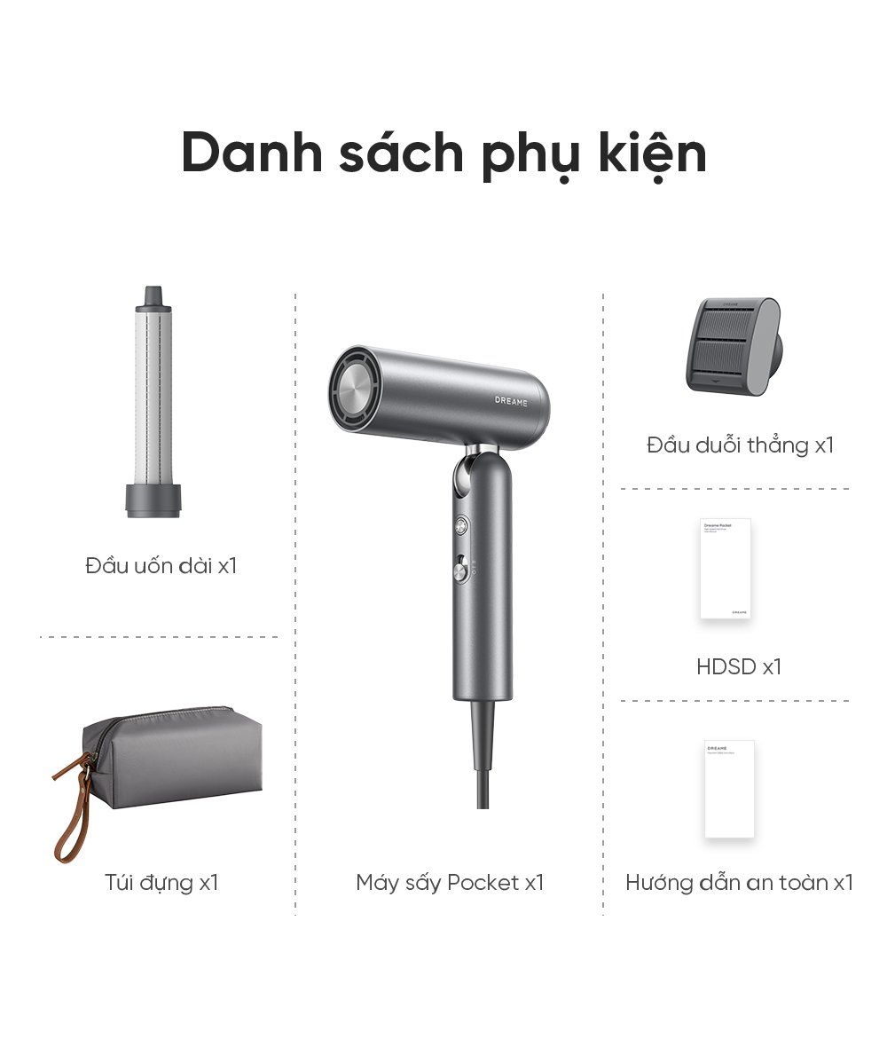 Máy sấy và tạo kiểu gấp gọn Dreame Pocket - Chính hãng