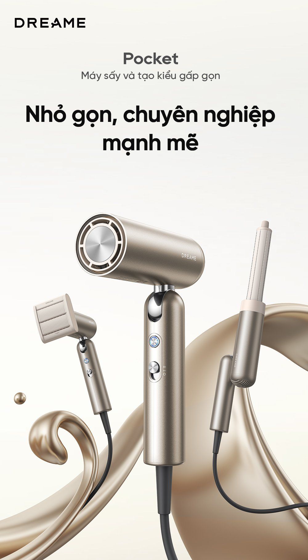 Máy sấy và tạo kiểu gấp gọn Dreame Pocket - Chính hãng