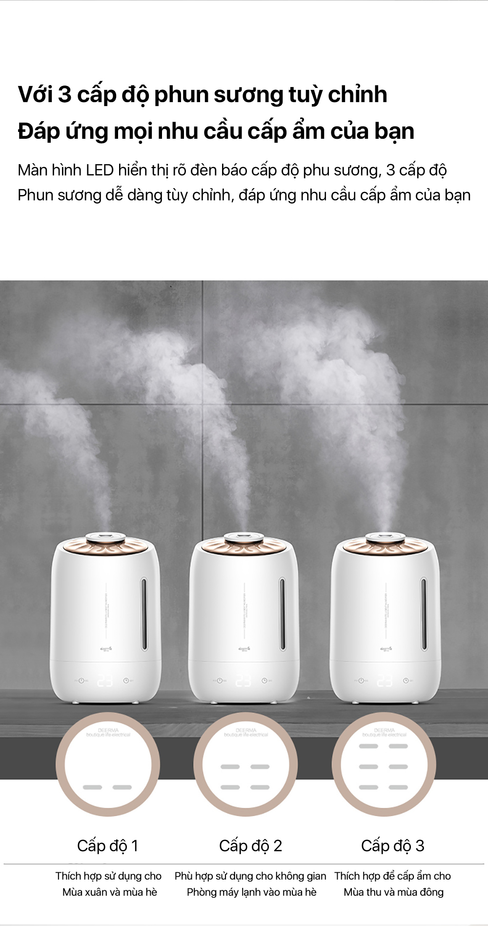 Máy tạo độ ẩm Deerma F600 - Chính hãng