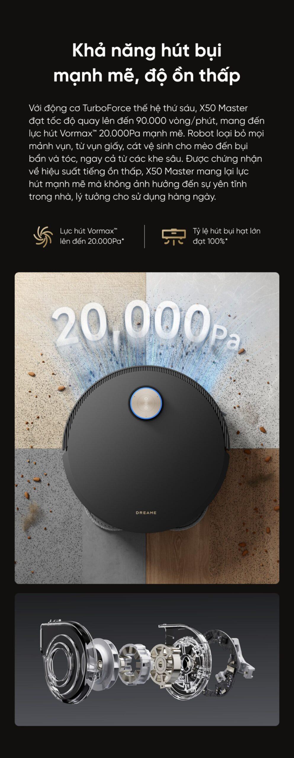 Robot hút bụi lau sàn Dreame X50 Master
