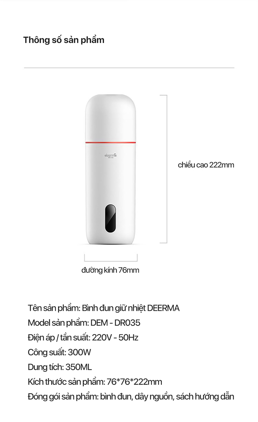 Bình giữ nhiệt Deerma DR035S