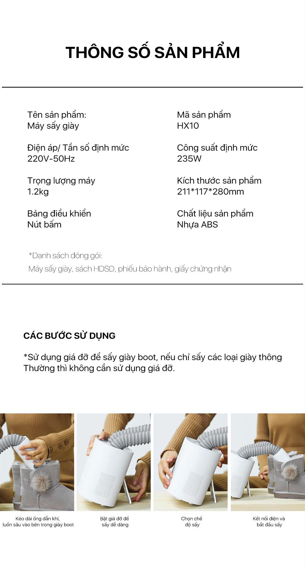 Máy sấy giày Deerma HX10