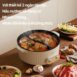 Nồi lẩu điện 2 ngăn Deerma DG50W Nồi lẩu điện 2 ngăn Deerma DG50W