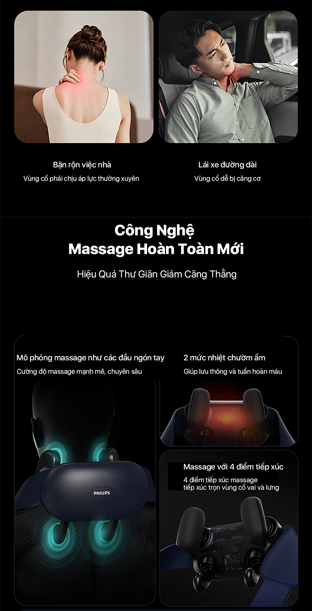 Máy massage cổ vai gáy Philips PPM3322 - Chính hãng Máy massage cổ vai gáy Philips PPM3322 - Công nghệ mới