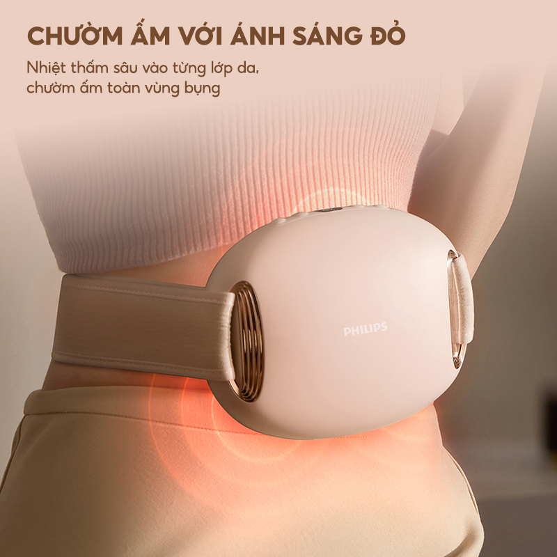 Máy massage eo Philips PPM4371 - chườm ấm với ánh sáng đỏ