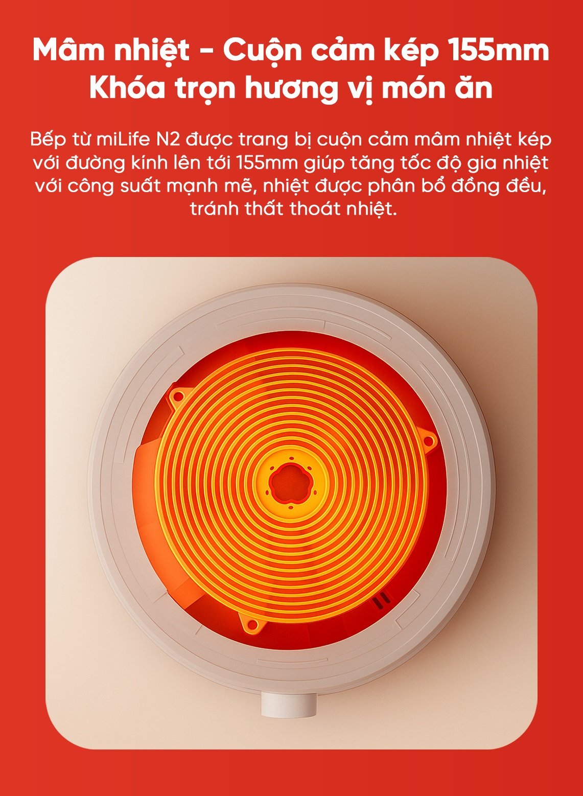 Bếp từ đơn miLife N2 mâm nhiệt