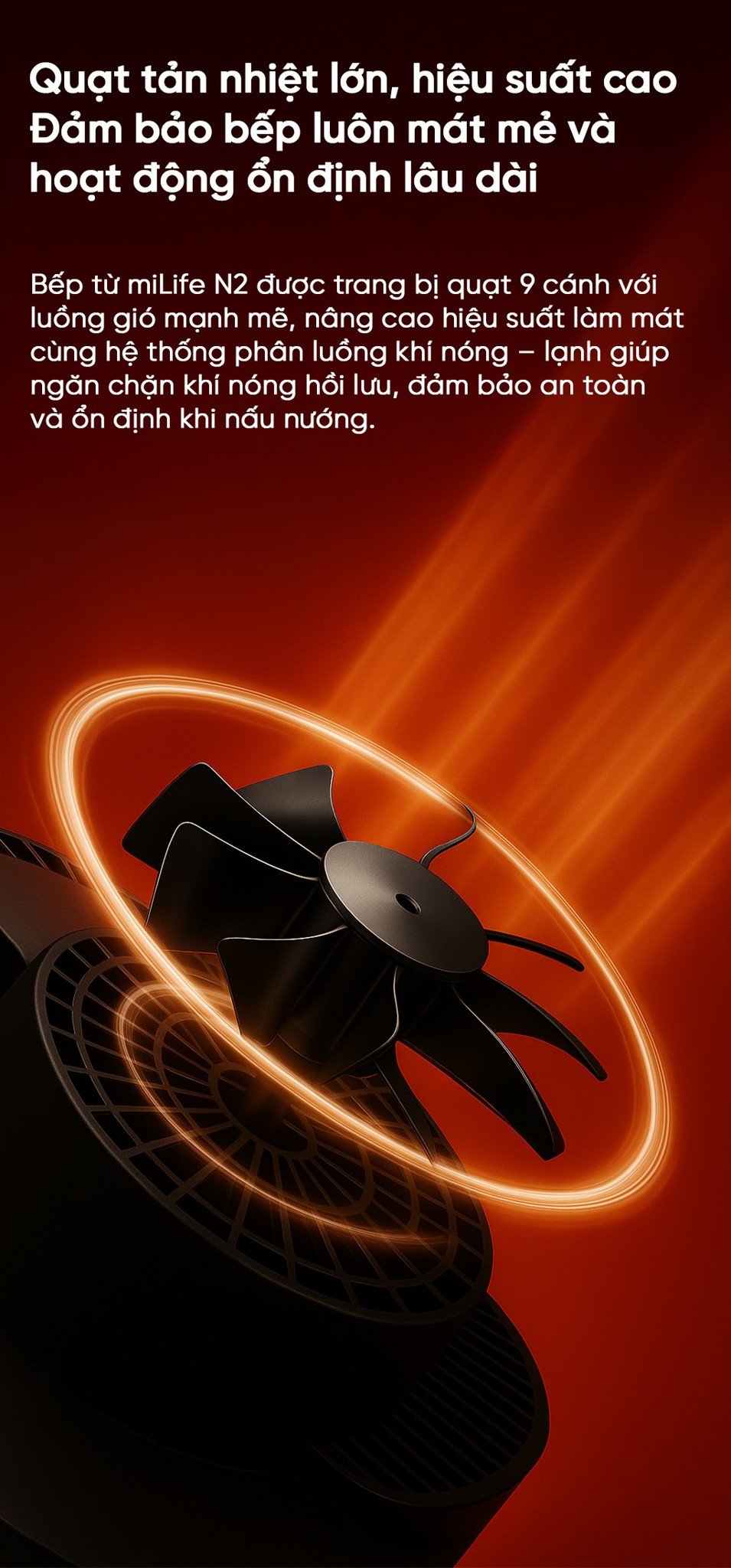 Bếp từ đơn miLife N2 quạt tản nhiệt lớn