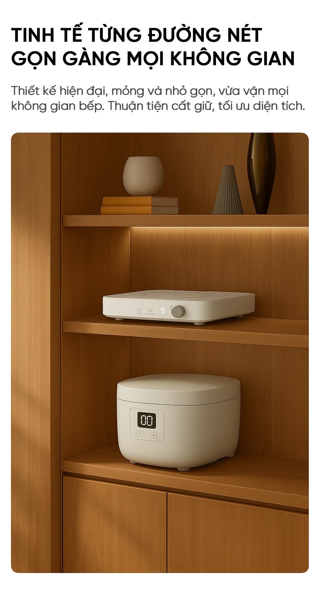 Bếp từ đơn miLife N3 vuông thiết kế tinh gọn