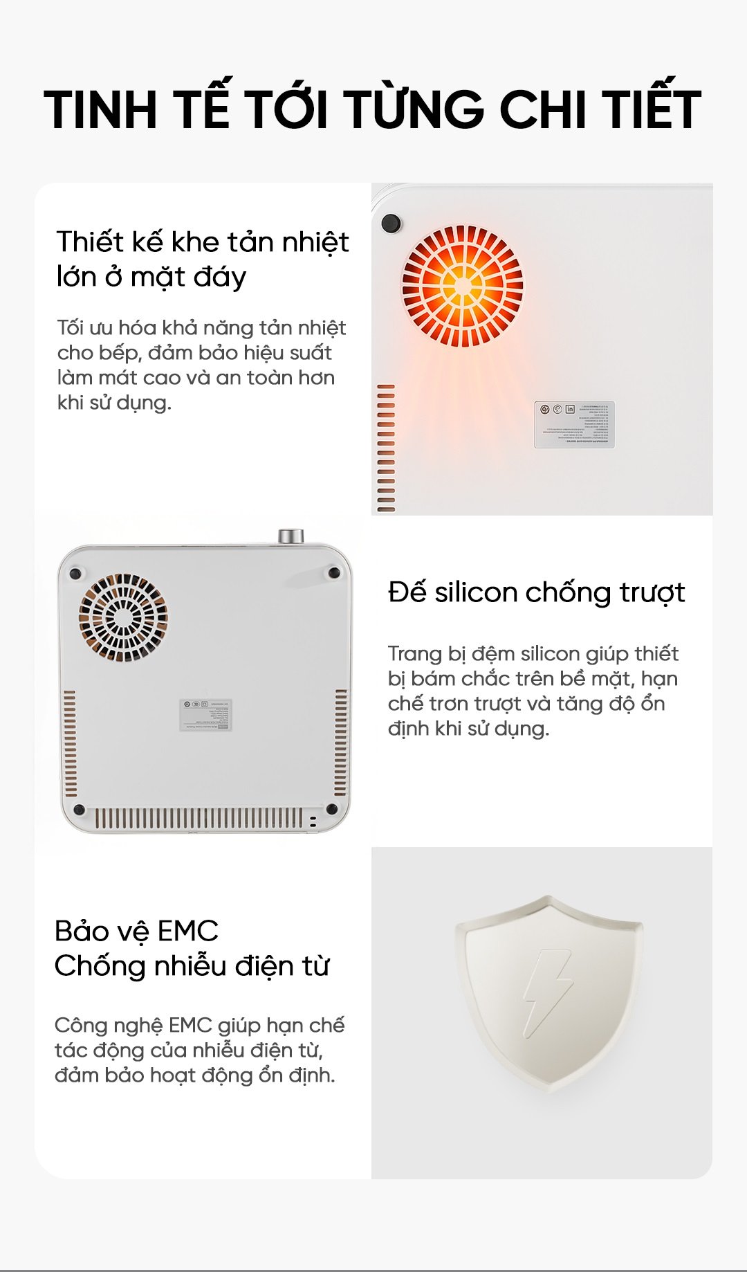 Bếp từ đơn miLife N3 vuông tinh tế từng chi tiết