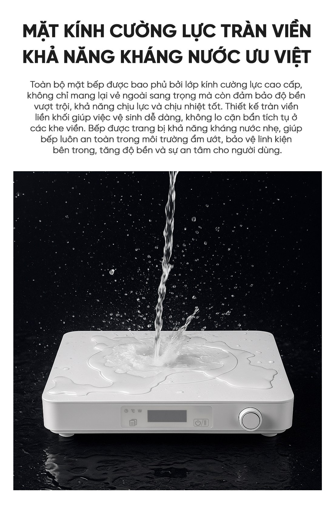 Bếp từ đơn miLife N3P mặt kính cường lực