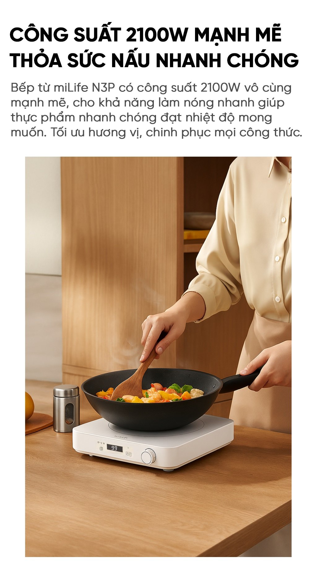 Bếp từ đơn miLife N3P công suất mạnh mẽ