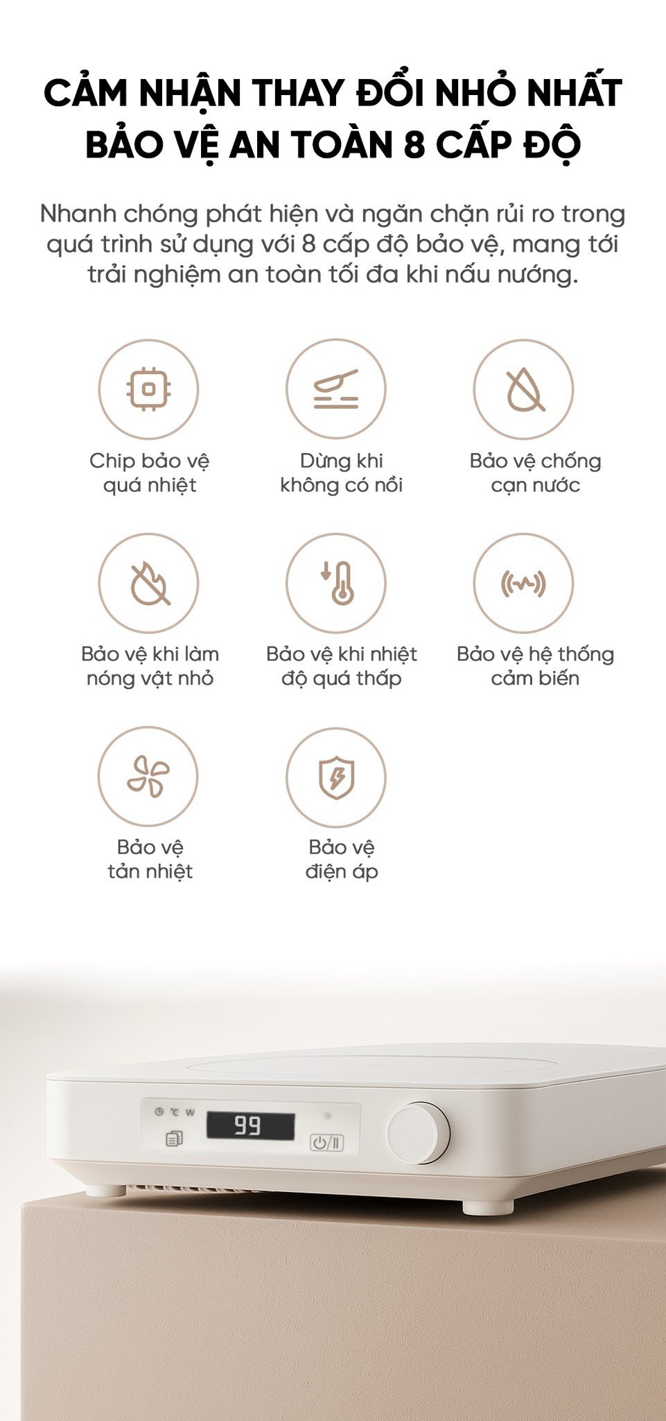 Bếp từ đơn miLife N3P ưu điểm nổi bật