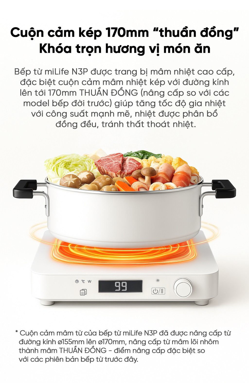 Bếp từ đơn miLife N3P cuộn cảm kép