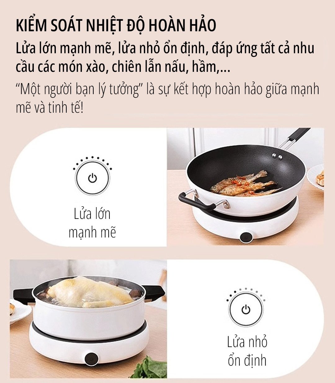 Bếp từ Xiaomi miLife Youth Lite 9 mức nhiệt kiểm soát nhiệt độ hoàn hảo