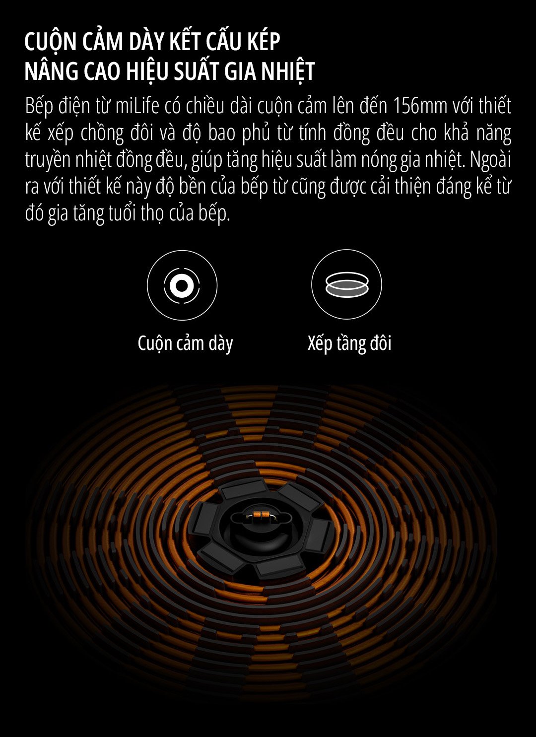 Bếp từ Xiaomi miLife Youth Lite 9 mức nhiệt cuộn cảm dày