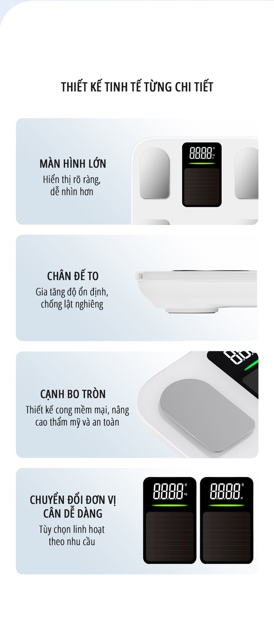 Cân body fat thông minh miLife S40 thiết kế tinh tế