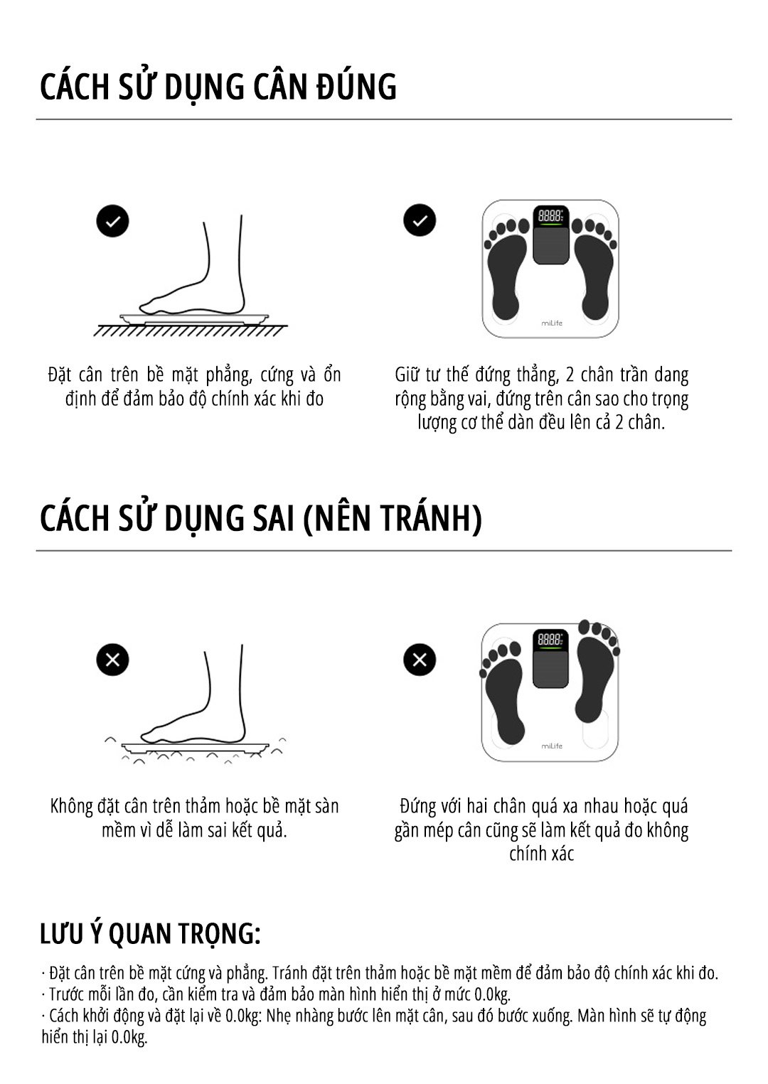 Cân body fat thông minh miLife S40 cách sử dụng