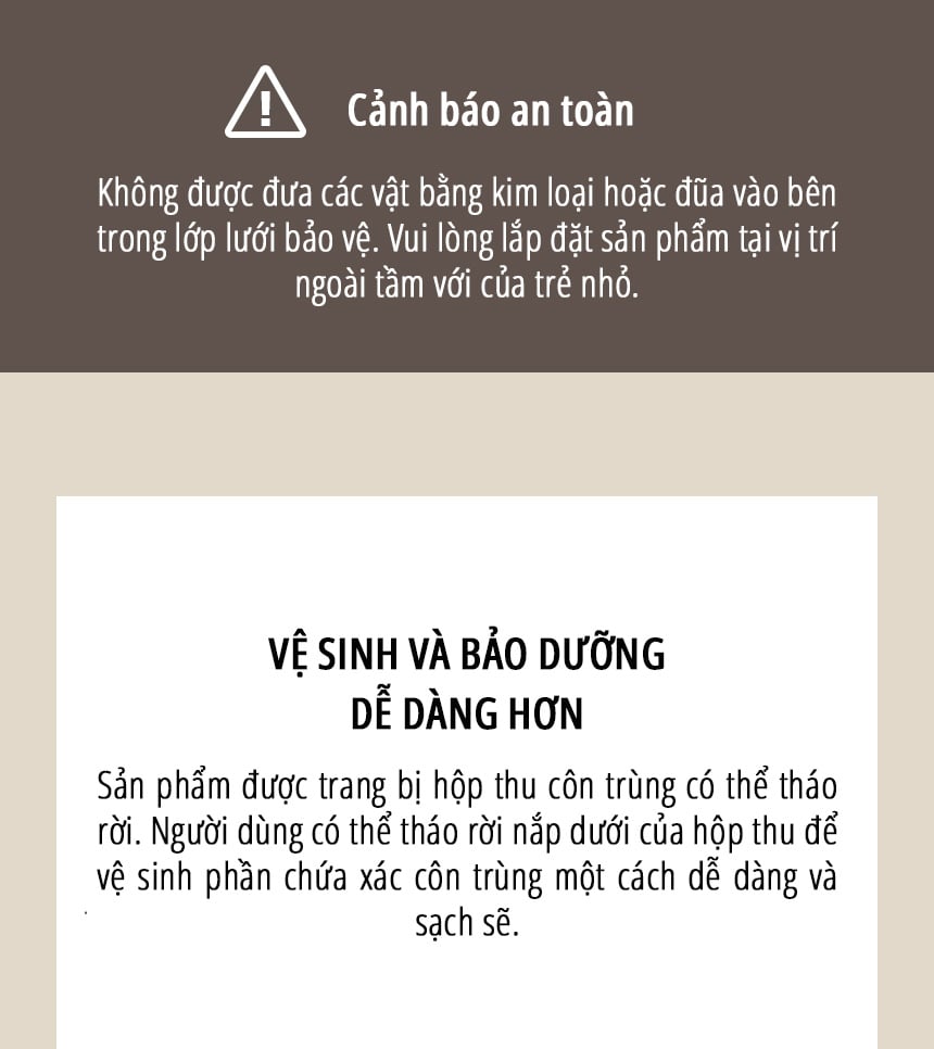 Đèn bắt muỗi côn trùng miLife K6P bảo dưỡng dễ dàng