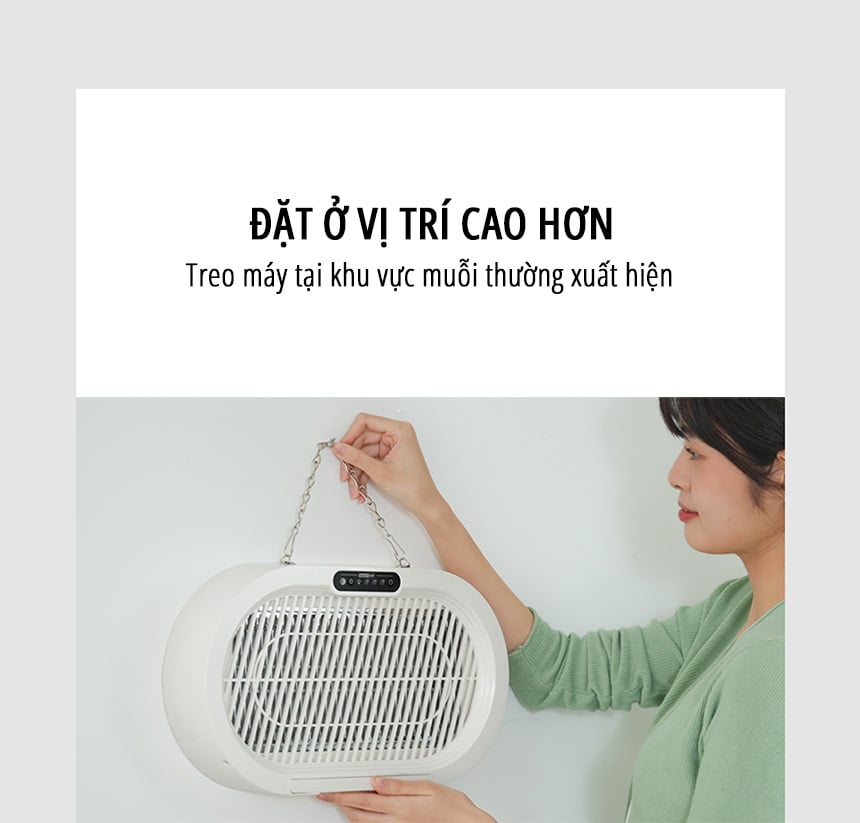 Đèn bắt muỗi côn trùng miLife K6P vị trí đặt máy