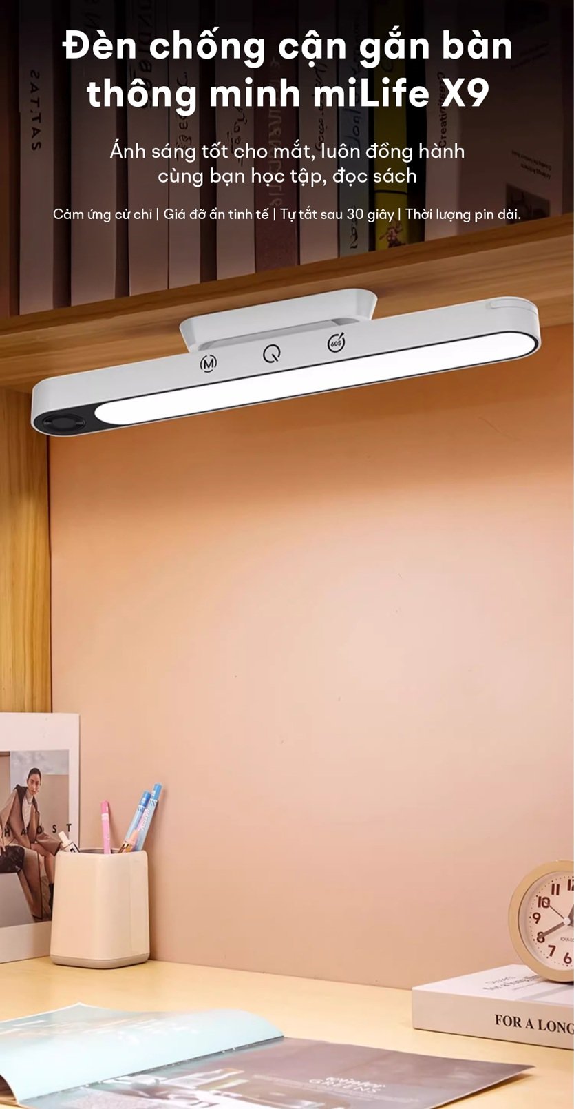 Đèn chống cận gắn bàn thông minh miLife X9